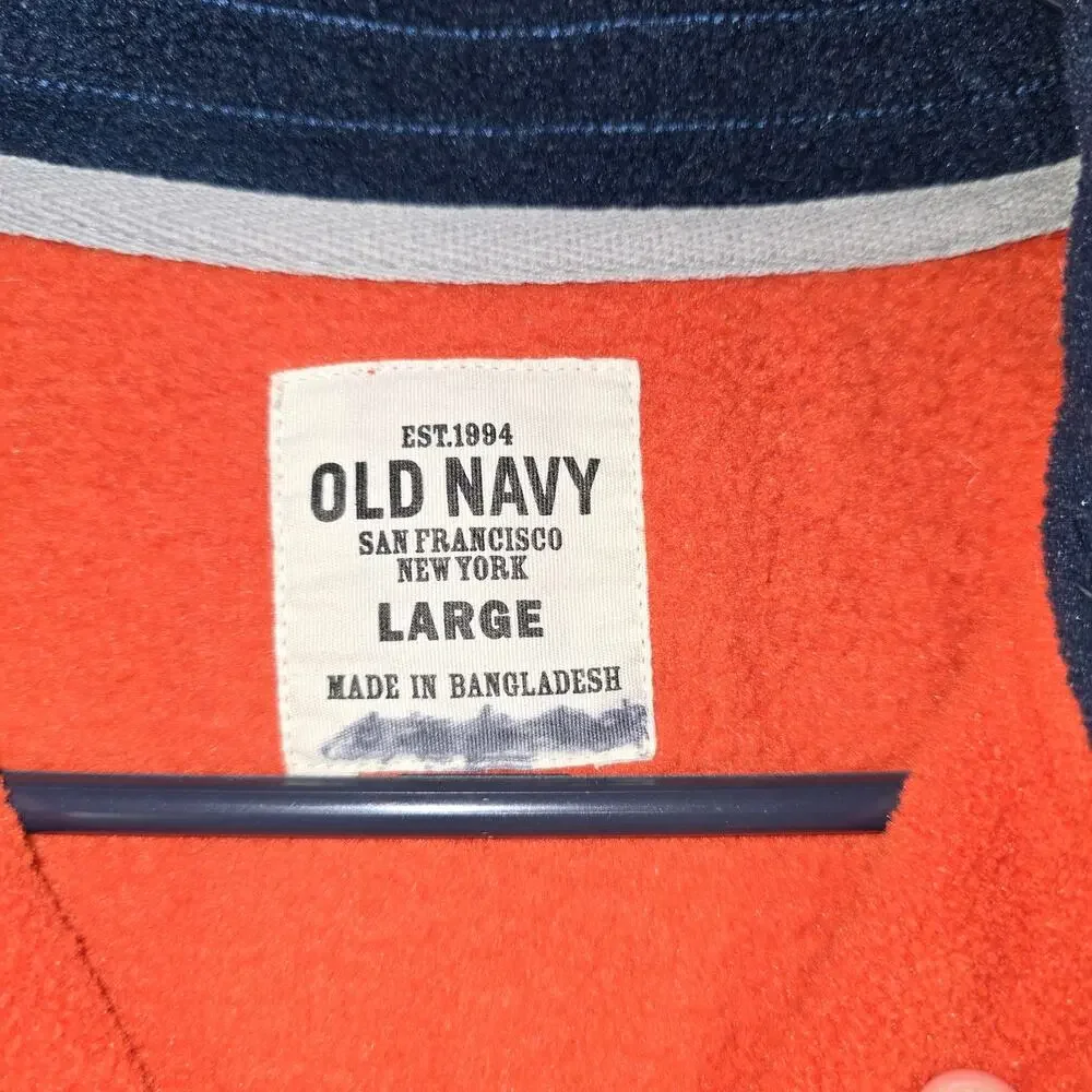 Vintage Y2K Old Navy Youth Orange Fleece Quarter Zip Size L